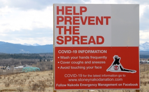 Sign at Stoney Nakoda Nation